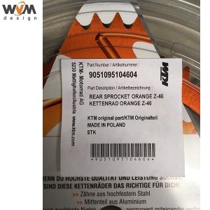 KTM 125-200-390 46Tands achtertanwiel Alumimium-Staal